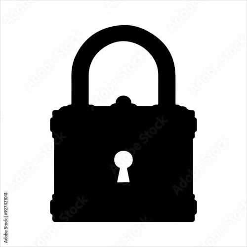 Old padlock icon vector illustration design on white background.