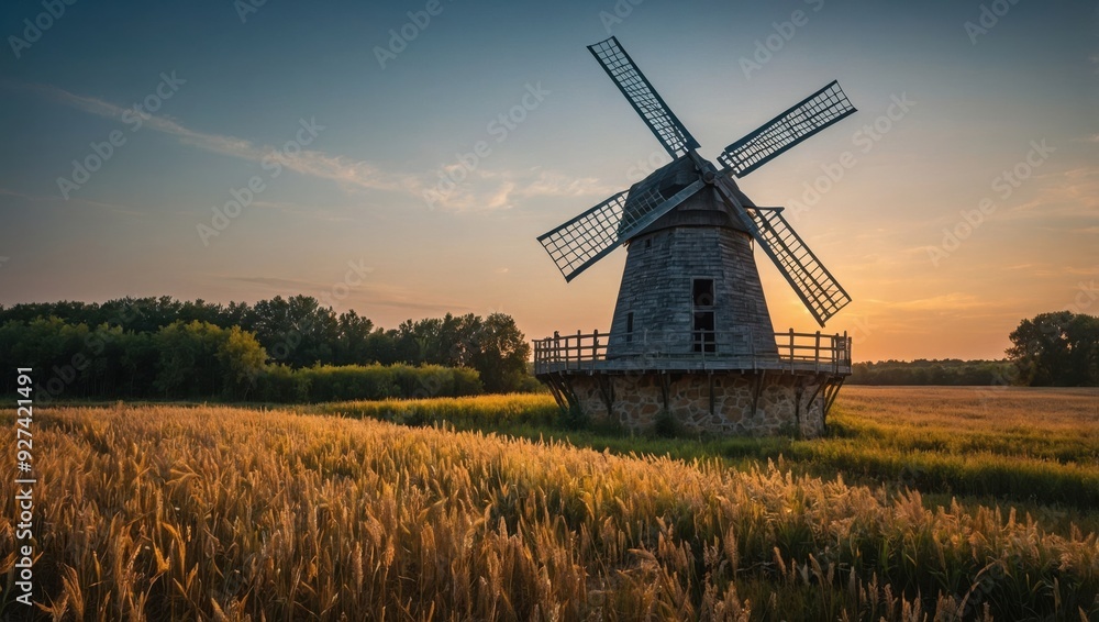 Windmill in the field Windmill in the field