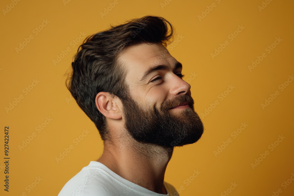 A close up of a man's face with her eyes closed A close up of a man's face with her eyes closed