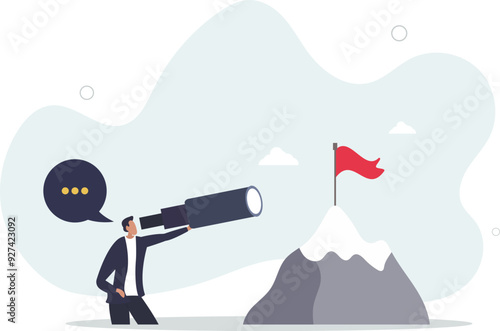 Successful peak and top seeking.flat design with people.