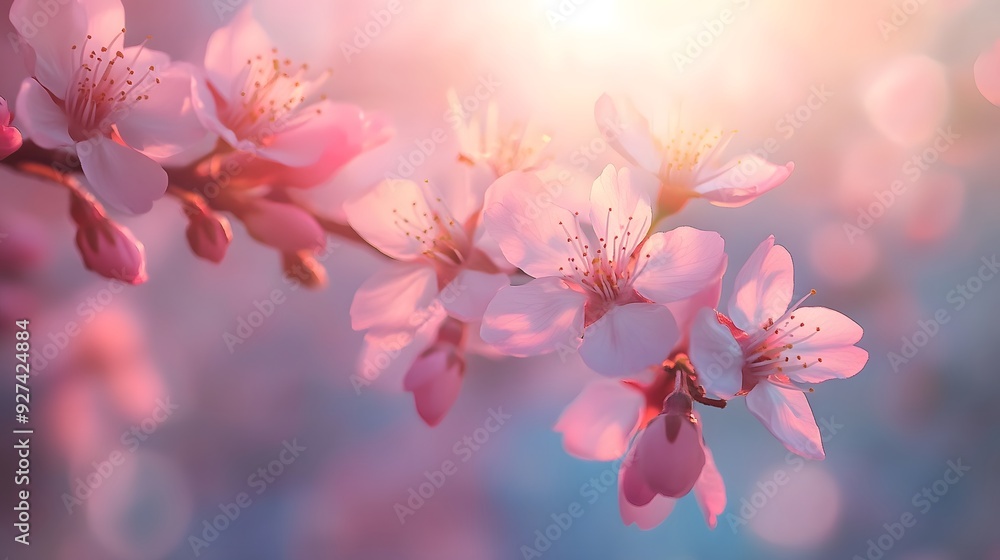 Delicate cherry blossoms against azure sky, gentle spring breeze, soft focus background, sunlight streaming through petals, bokeh effect, macro photography, ephemeral beauty. Delicate cherry blossoms against azure sky, gentle spring breeze, soft focus background, sunlight streaming through petals, bokeh effect, macro photography, ephemeral beauty.