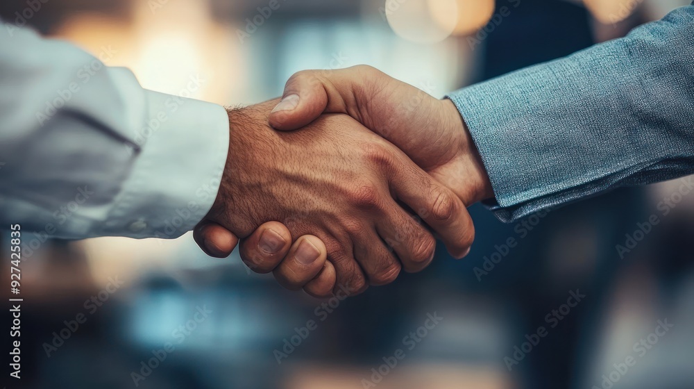 Close-up of a handshake between two businessmen Close-up of a handshake between two businessmen