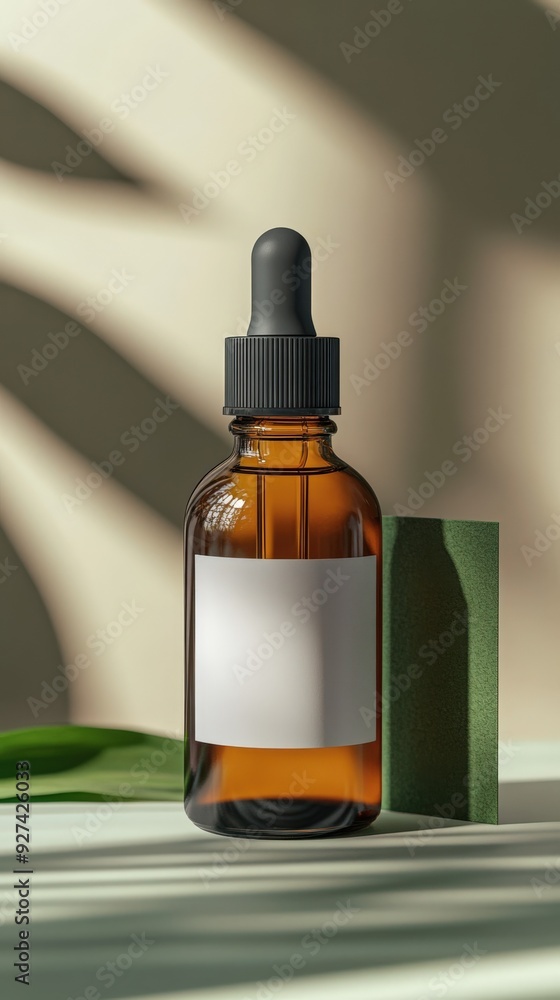 Skincare Product Mockup with Botanical Background Skincare Product Mockup with Botanical Background