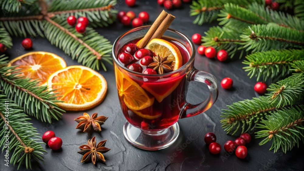 hot mulled wine with spices orange and cranberrie hot mulled wine with spices orange and cranberrie