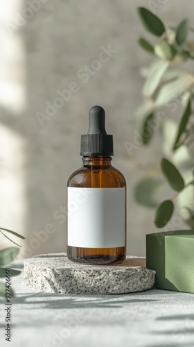 Botanical Skincare Product with Blank Label