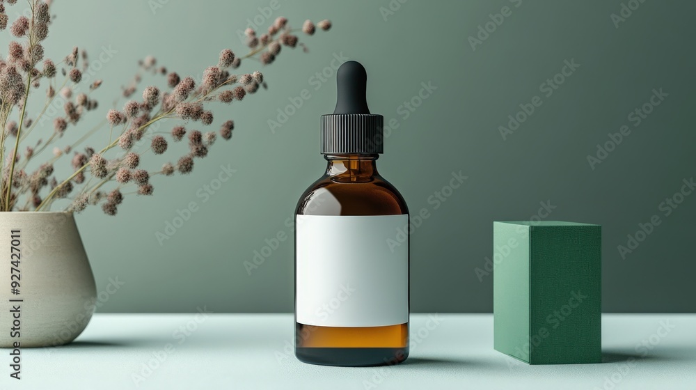 Herbal Skincare Product in Amber Bottle Herbal Skincare Product in Amber Bottle