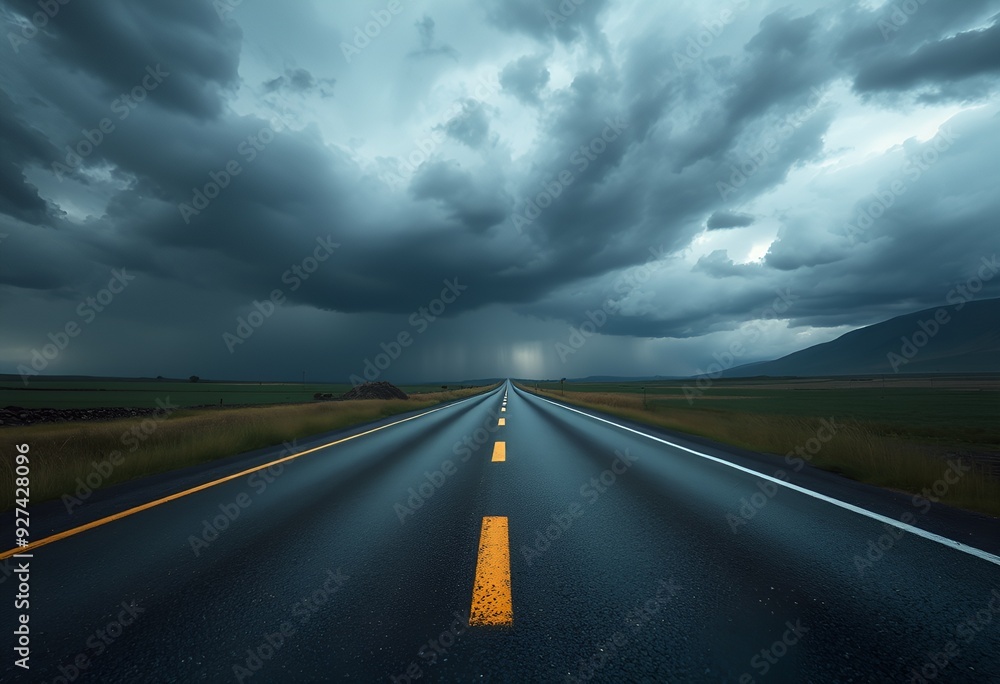 Fototapeta premium Isolated Majestic Landscape with a Stormy Sky and Dramatic Weather Elements