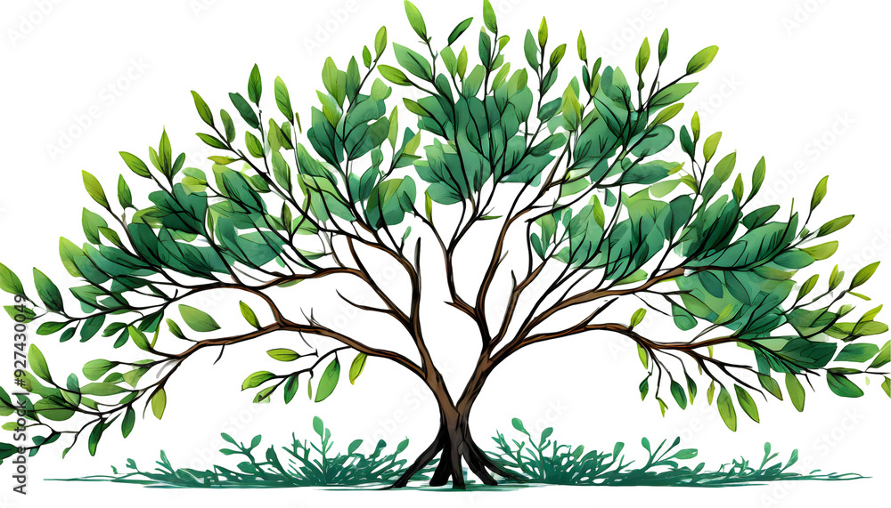 Fototapeta premium branches trees on a isolated on white background. Generative AI.