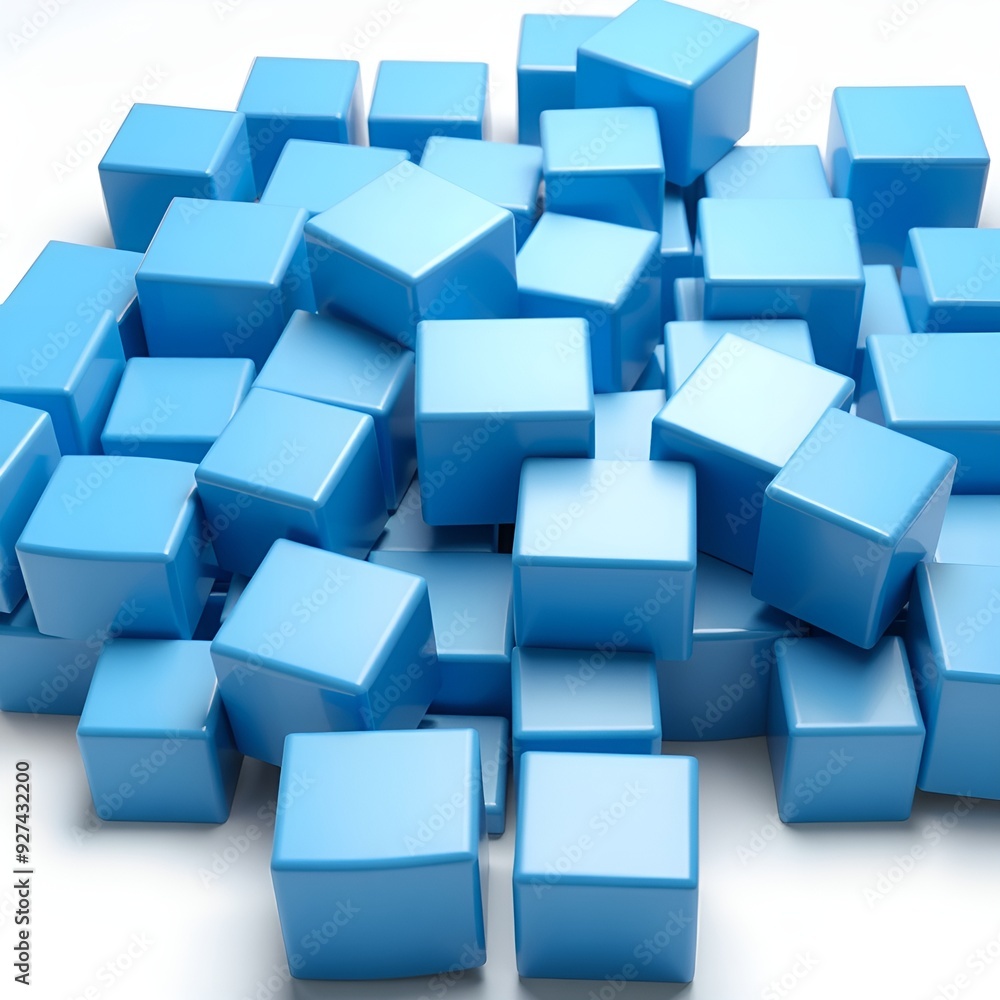 Fototapeta premium Geometric Cube Composition on Transparent Background