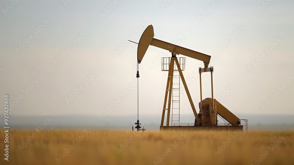 crude oil pump jack rig drilling on a golden brown paddy field, petroleum fuel and gas energy, rural landscape, copy space wallpaper crude oil pump jack rig drilling on a golden brown paddy field, petroleum fuel and gas energy, rural landscape, copy space wallpaper