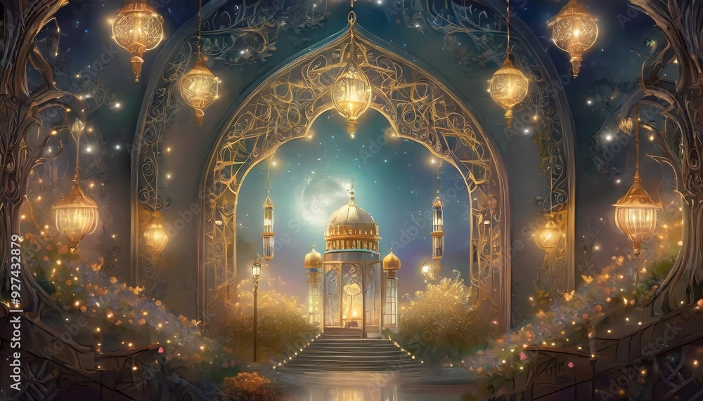 Obraz premium mosque at night