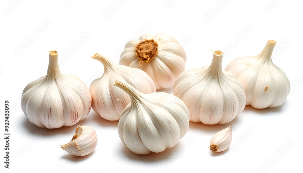 Isolated Fresh Garlic Bulb on Transparent Background Isolated Fresh Garlic Bulb on Transparent Background
