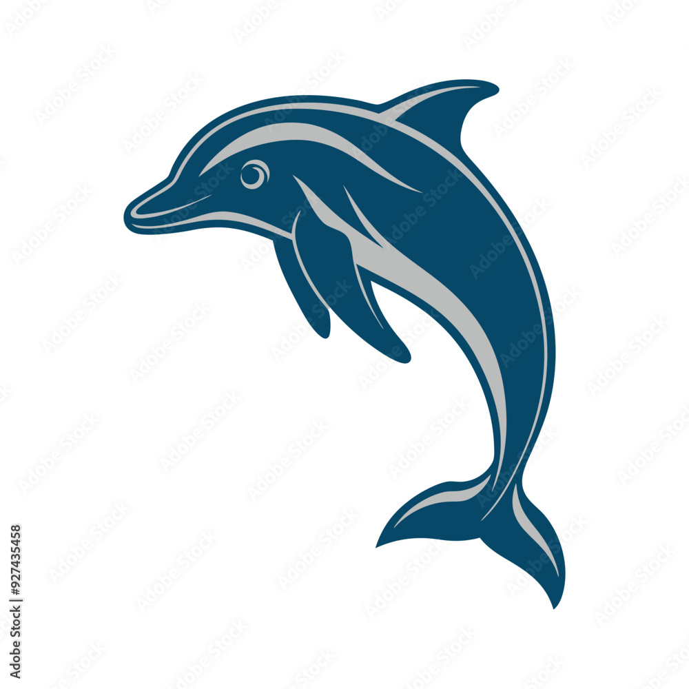 Fototapeta premium Dolphin Silhouette Vector Illustration Art