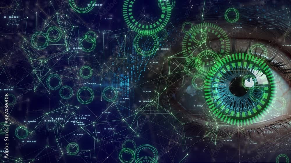 Abstract Digital Plexus And With Hud Circle Technology Animation And Eye Background. Technology Eye Background. Futuristic Human Eye With Digital Data Plexus Technology Background. Abstract Digital Abstract Digital Plexus And With Hud Circle Technology Animation And Eye Background. Technology Eye Background. Futuristic Human Eye With Digital Data Plexus Technology Background. Abstract Digital