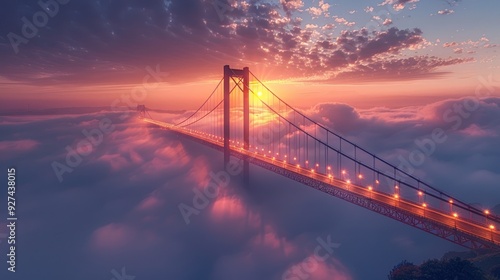 Bridge above the Clouds at Sunset