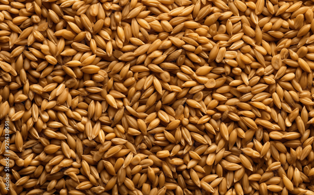 Golden Grains Background Featuring Abundant Organic Rice Seeds in a Detailed Close-up Shot Golden Grains Background Featuring Abundant Organic Rice Seeds in a Detailed Close-up Shot
