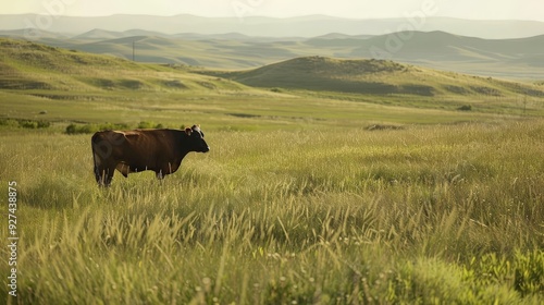 Explore the relationship between grass and grazing animals. How do herbivores interact with grasslands, and what impact does grazing have on grass health and regrowth photo