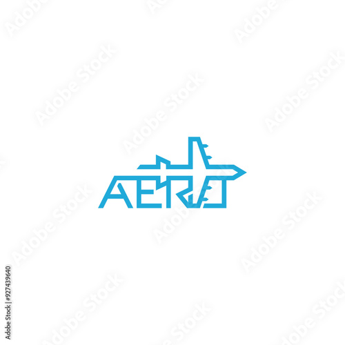 Aero airplane word mark logo design.