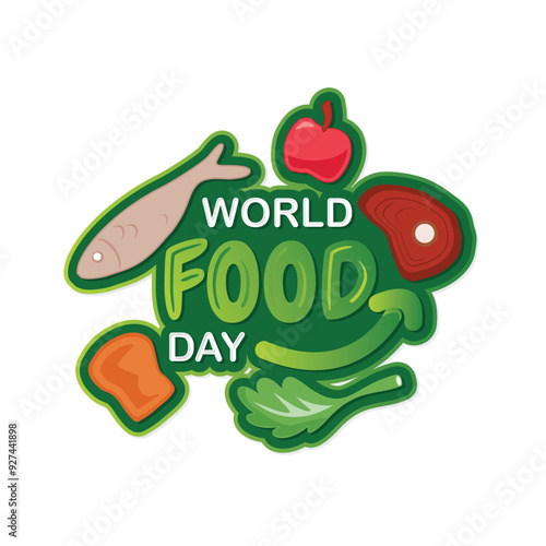 World Food Day letter text typography template design background