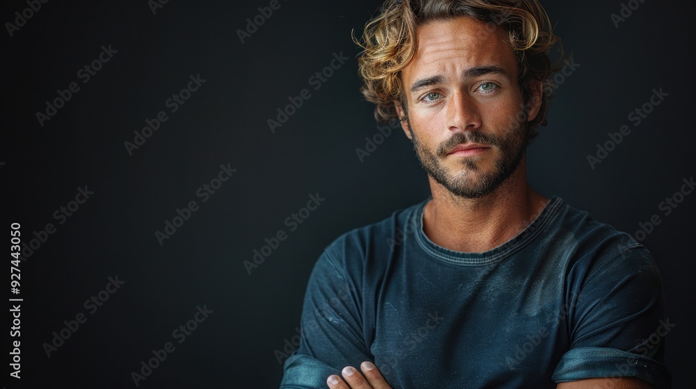 Young man showing boredom standing against a solid studio background Young man showing boredom standing against a solid studio background