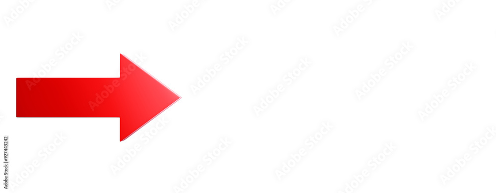 A red arrow pointing to the right isolated on a clean white background. Concept of direction, navigation, and pointing the way. 3D Rendering. A red arrow pointing to the right isolated on a clean white background. Concept of direction, navigation, and pointing the way. 3D Rendering.
