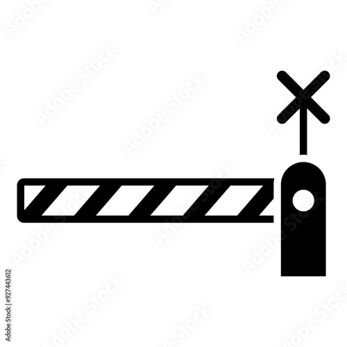 railway crossing gate icon sign crossed train rail road