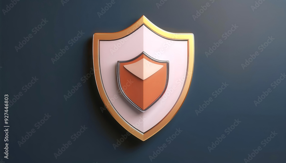Modern shield emblem featuring a geometric design, symbolizing protection and security against threats in a digital age. Modern shield emblem featuring a geometric design, symbolizing protection and security against threats in a digital age.