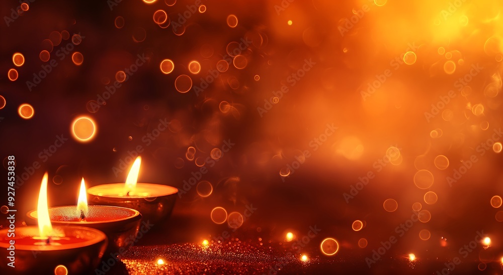 Colorful Happy Diwali festival backdrop with bokeh lights, oil lamp, flower on red background
Colorful Happy Diwali festival backdrop with bokeh lights, oil lamp, flower on red background