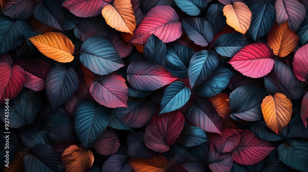 pile of colorful autumn leaves, spread out on the ground pile of colorful autumn leaves, spread out on the ground