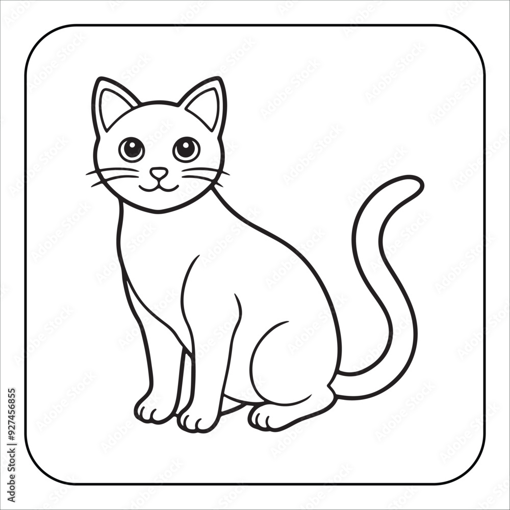Fototapeta premium Modern Minimalistic Cat Drawing