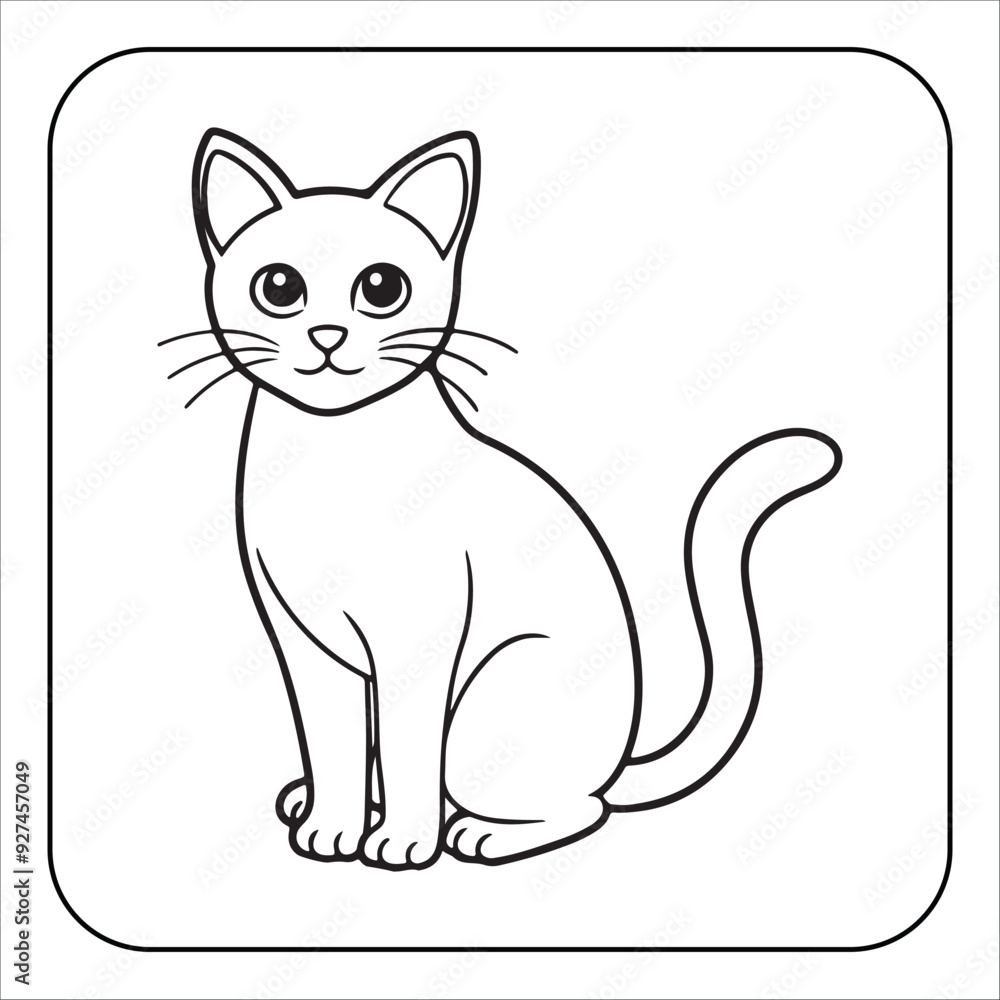 Modern Minimalistic Cat Drawing Modern Minimalistic Cat Drawing