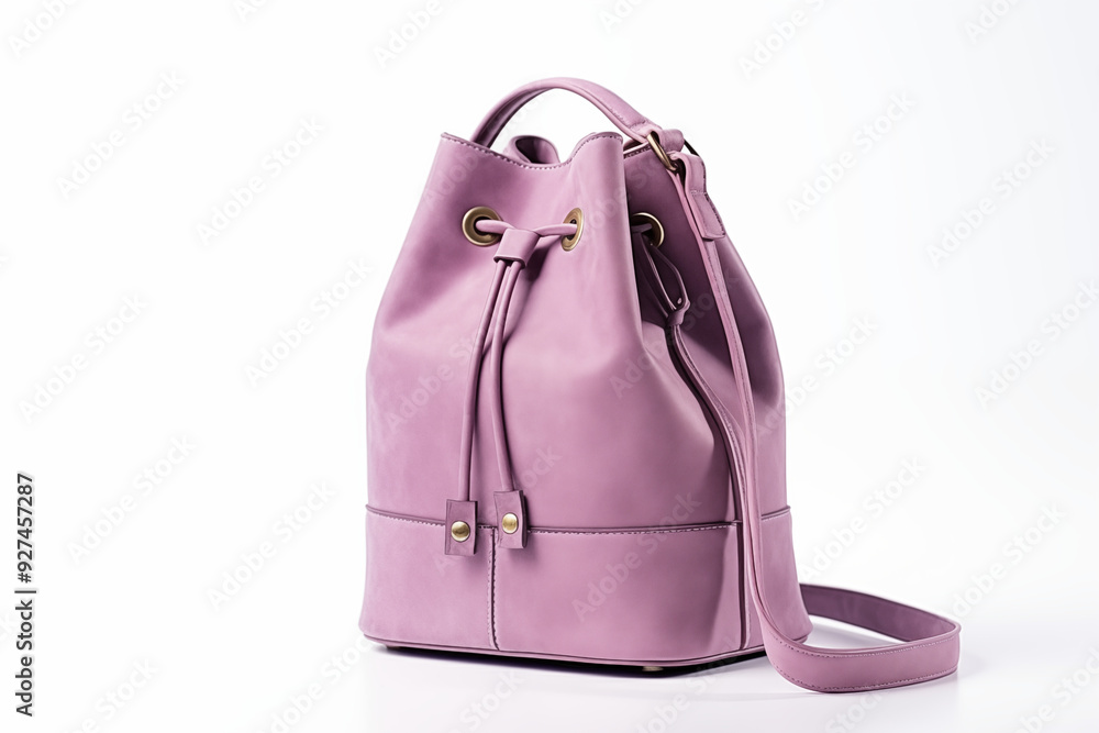Mauve Colors bucket bag on a white isolated background Mauve Colors bucket bag on a white isolated background