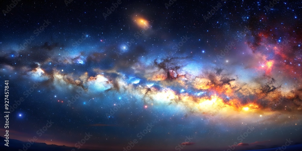 Vast expanse of starry sky with distant galaxies and colorful nebulae, background, space, universe, stars, galaxies Vast expanse of starry sky with distant galaxies and colorful nebulae, background, space, universe, stars, galaxies