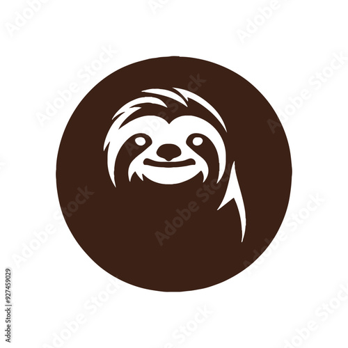 illustration of minimalist outline of a sloth