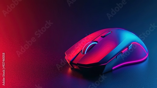 Cutting-edge gaming mouse, dynamic lighting and futuristic design, 3D illustration