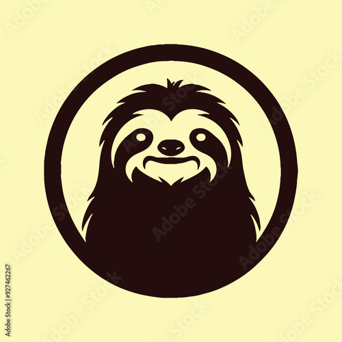 illustration of minimalist outline of a sloth