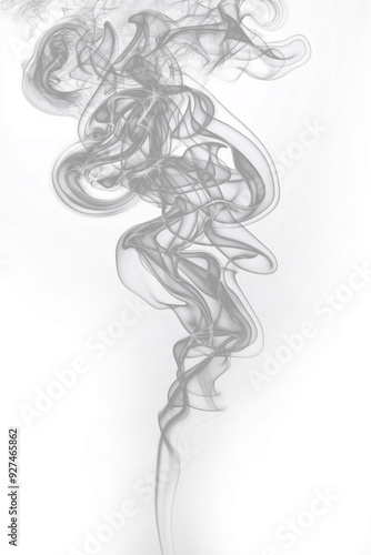 White fog or smoke, clouds isolated background.