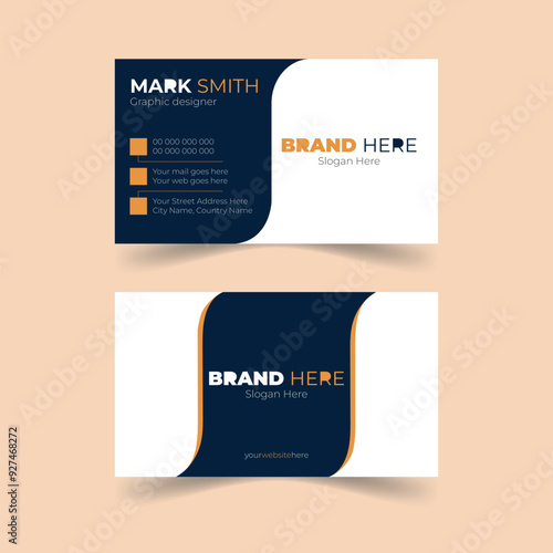 Minimal wavy modern business card design with luxury look, creative ready to print design