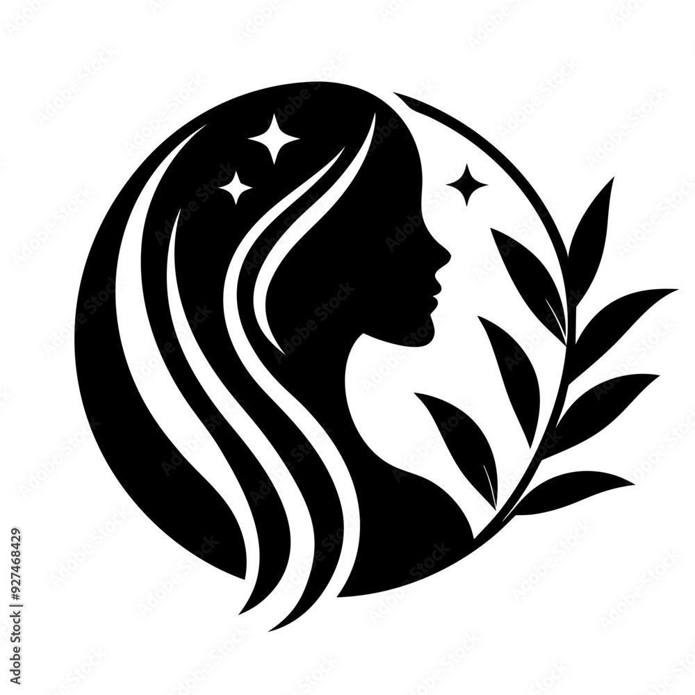 Beauty care logo design silhouette vector art illustration Beauty care logo design silhouette vector art illustration