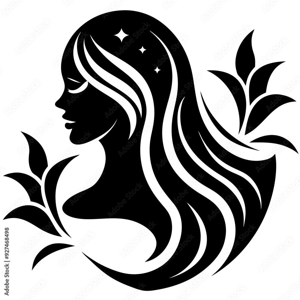 Beauty care logo design silhouette vector art illustration Beauty care logo design silhouette vector art illustration