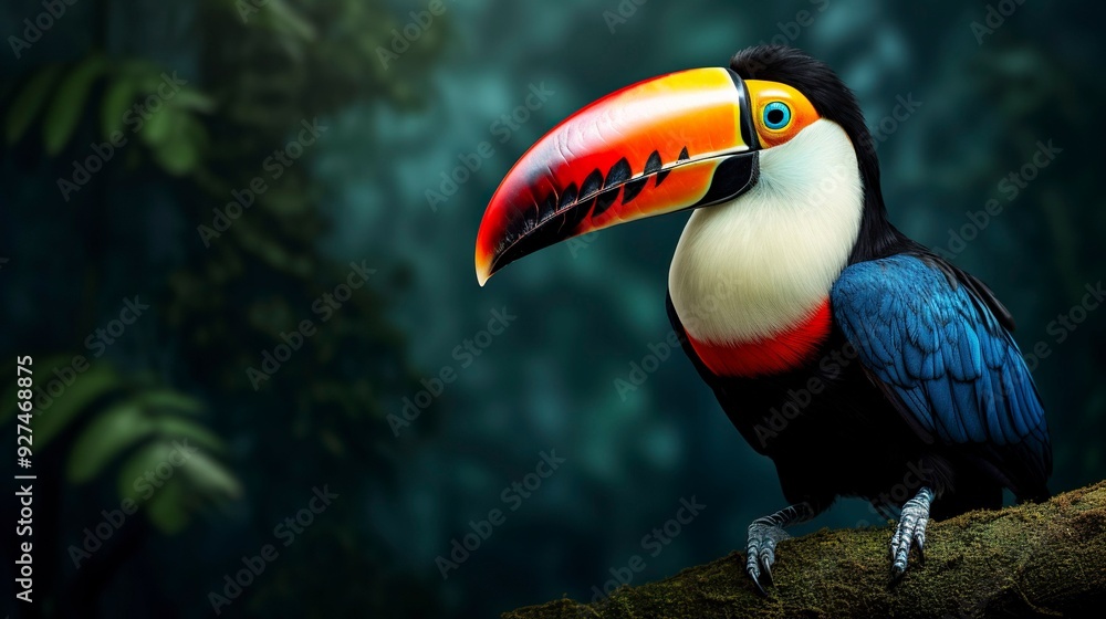 Fototapeta premium A photo of a colorful toucan