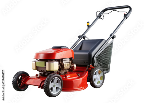  Lawn mover on a transparent background. photo