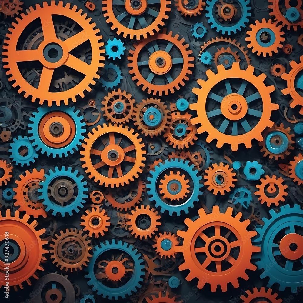 an abstract representation of gears and mechanical parts in motion an abstract representation of gears and mechanical parts in motion
