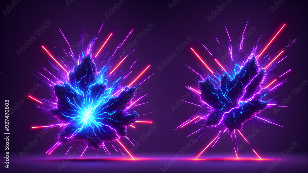 Neon Plasma Sparks background 3d wallpaper Neon Plasma Sparks background 3d wallpaper