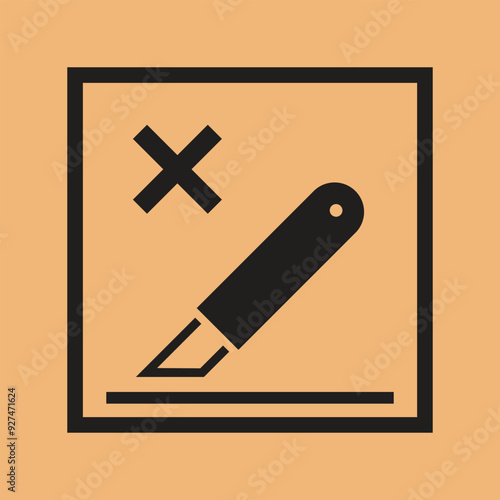 Vector Do Not Open With Cutter Icon Symbol For Packaging
