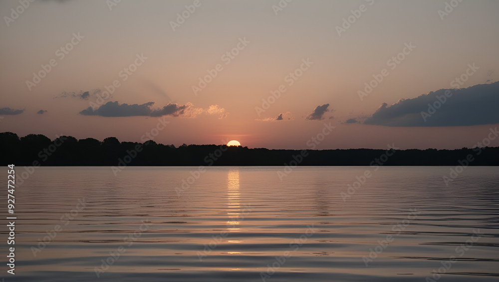 sunset over the river Serenity A Peaceful Lakeside View sunset over the river Serenity A Peaceful Lakeside View