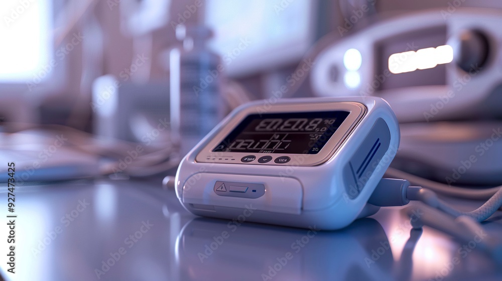A photo of a digital pulse oximeter A photo of a digital pulse oximeter