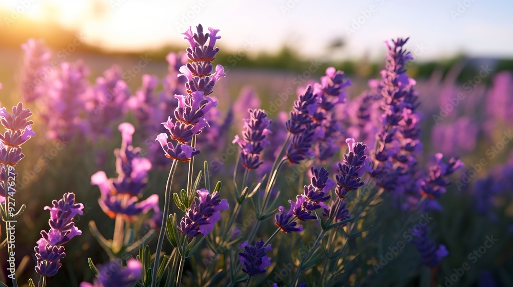 A photo of a field of lavender flowers A photo of a field of lavender flowers