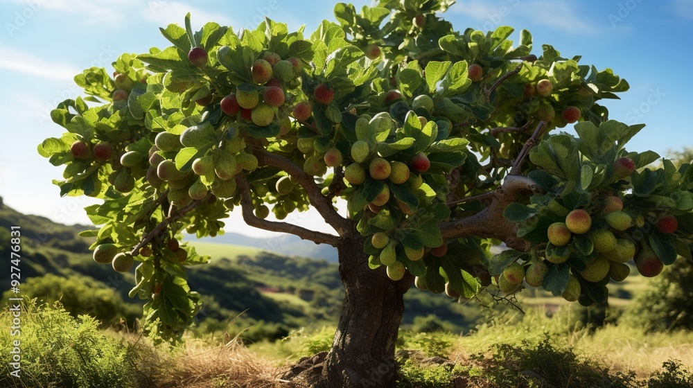 Fototapeta premium A photo of a fig tree with figs