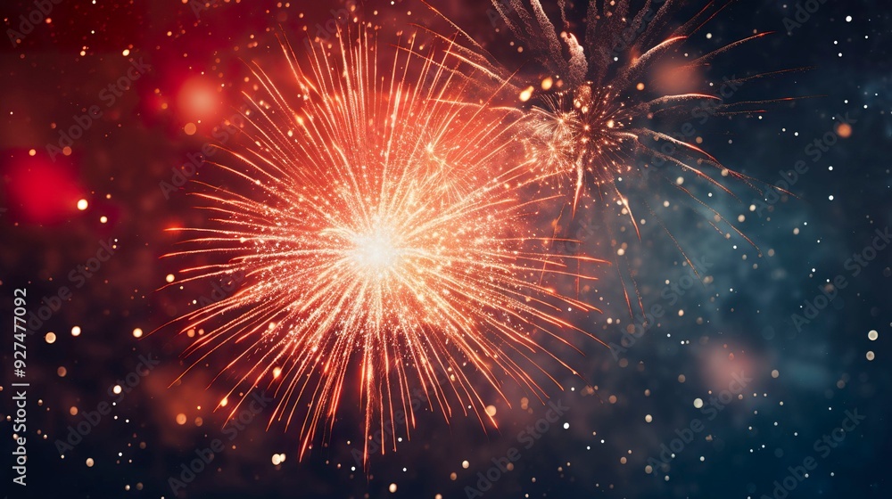 Fototapeta premium A photo of a firework burst with stars